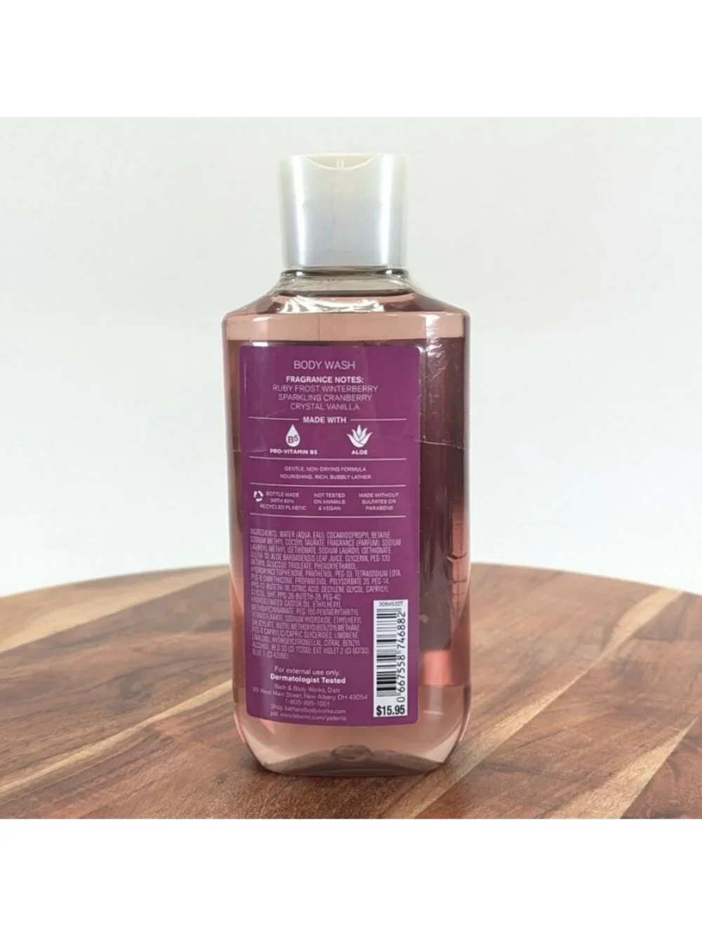 Winterberry Wonder Bath & Body Works Body Wash 10 Fl Oz w Pro-Vitamin B5 & Aloe